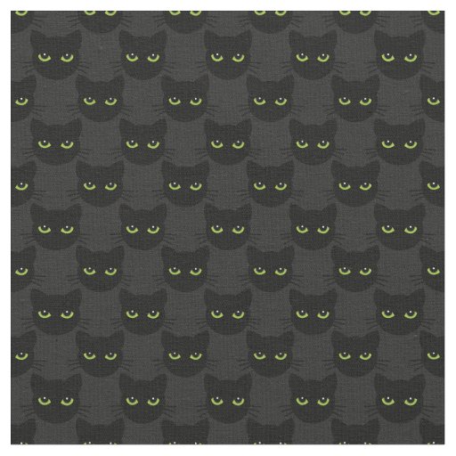 Green - eyed  cats on graphite background fabric