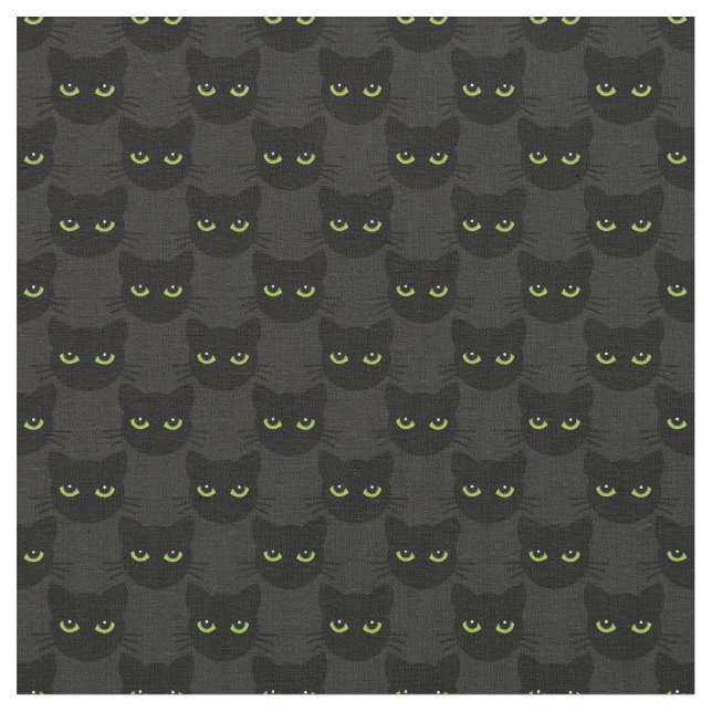 Green - eyed  cats on graphite background fabric (Close Up)