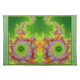 Green Eyed Fractal Plavemat Placemat