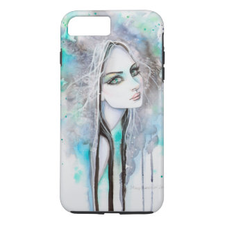 Green Eyed Ghost Watercolor Modern Art Portrait iPhone 8 Plus/7 Plus Case