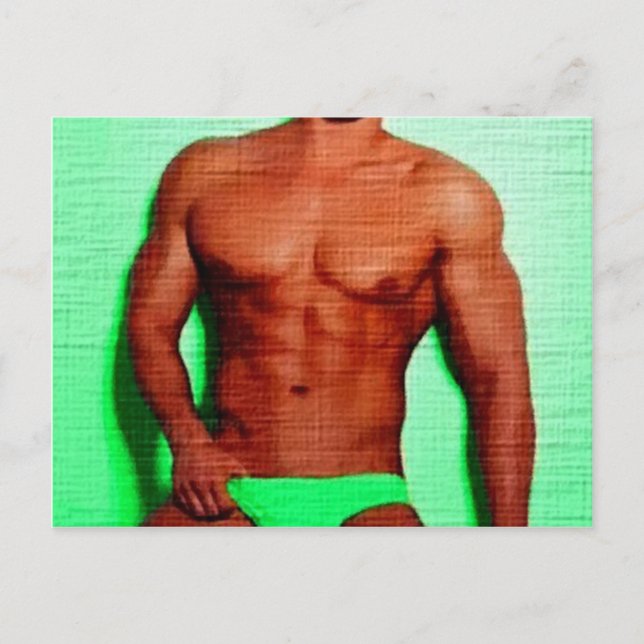 Green Eyed Hunk LIM Postcard (Front)