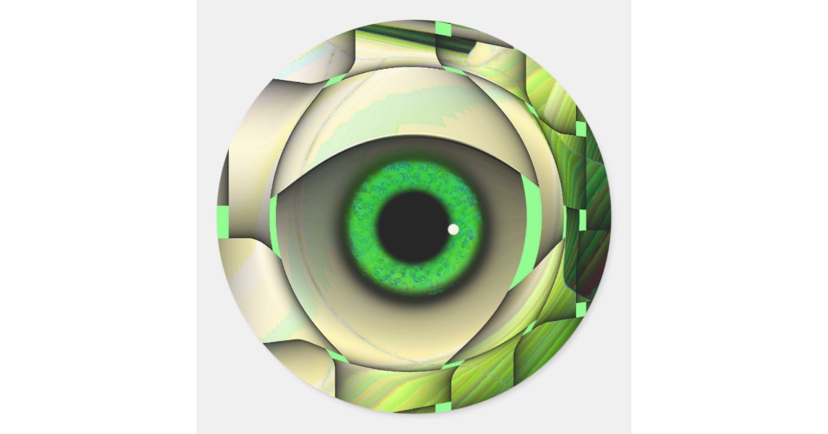 Green Eyed Monster Classic Round Sticker Zazzle green-eyed-monster-classic-round-sticker-zazzle