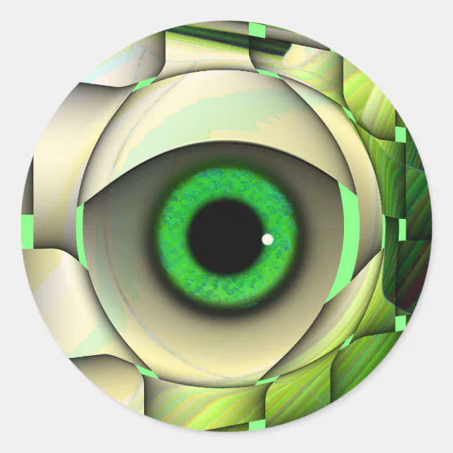 Green Eyed Monster Classic Round Sticker Zazzle green-eyed-monster-classic-round-sticker-zazzle