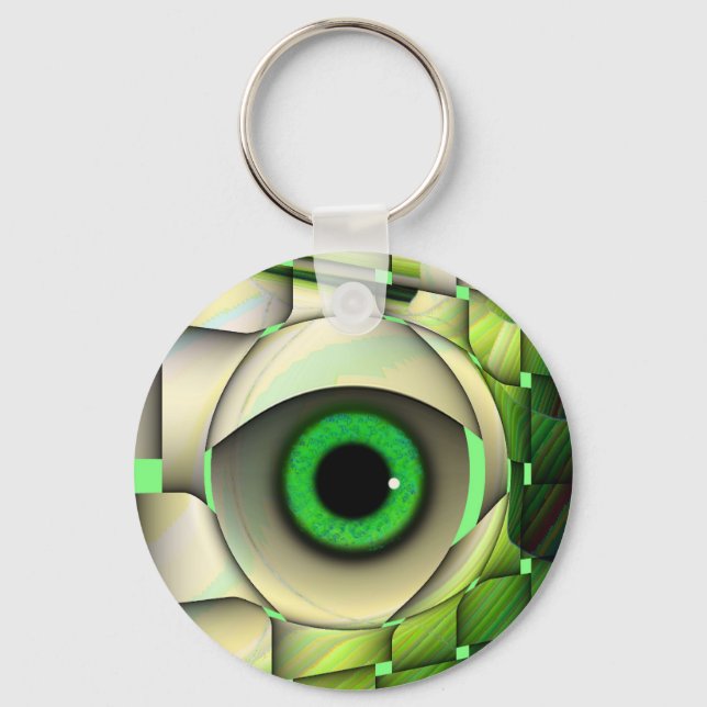 Green Eyed Monster Keychain (Front)