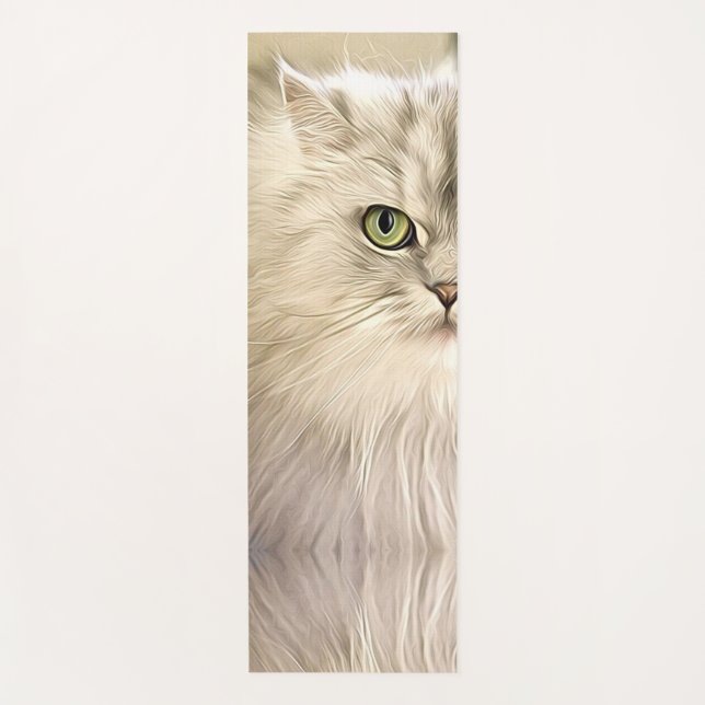 Green Eyed Persian Cat Yoga Mat (Front)