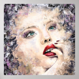 Green Eyed Pretty Woman Poster