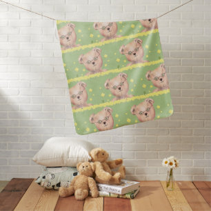 Green-eyed Teddy Bears Baby Blanket