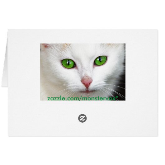 Green Eyed White Cat (Back Horizontal)