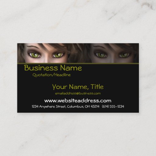 Customizable Green Eyes D1 - Fantasy Business Cards
