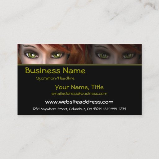 Customizable Green Eyes D2 - Fantasy Business Cards
