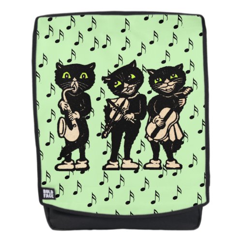 Green Eyes Jazz Musician Band of Black Cats Backpack