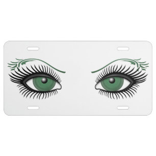 Green Eyes License Plate