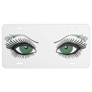 Green Eyes License Plate