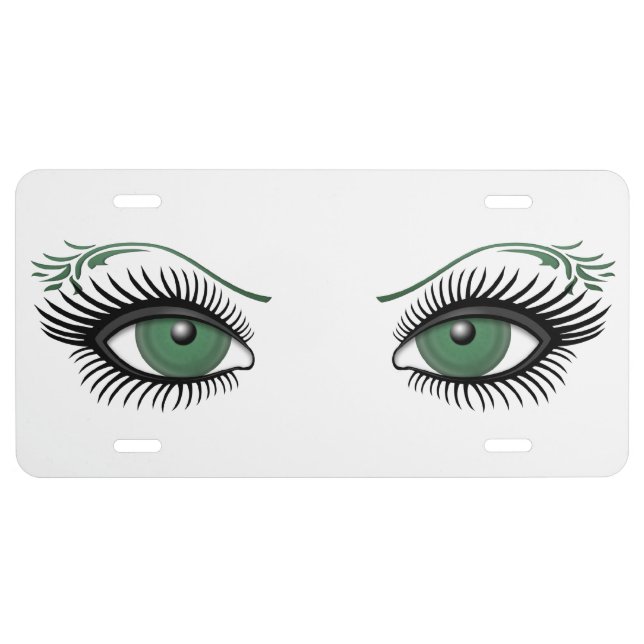 Green Eyes License Plate (Front)