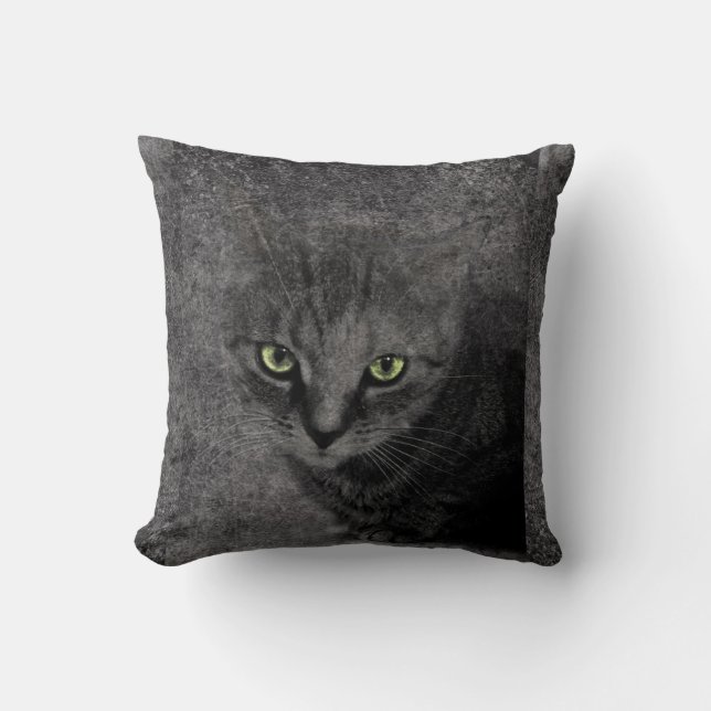 Green Eyes Throw Pillow (Front)