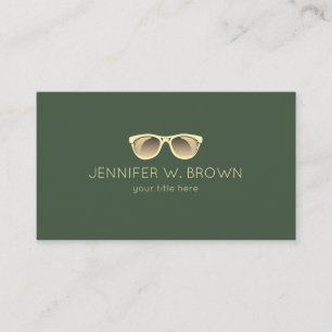 Green Eyewear Spectacles Optician gold Business Card