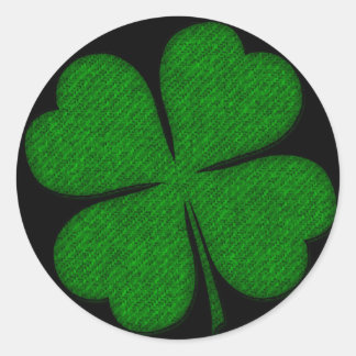 Green Fabric Textured Shamrock Design Stickers