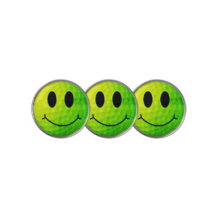 Green Face Golf Ball Smile Marker