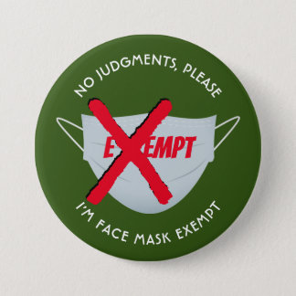 Green | FACE MASK EXEMPT Button