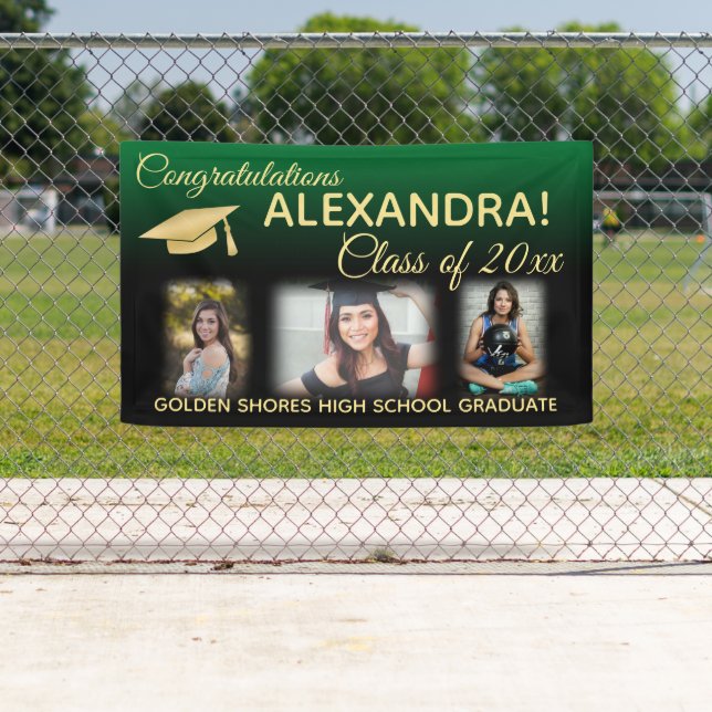 Green Fade Filter Effect Photo Graduation Banner (Insitu)