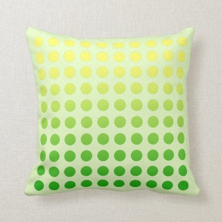 Green Fade Polka Dot Design Pillow 2