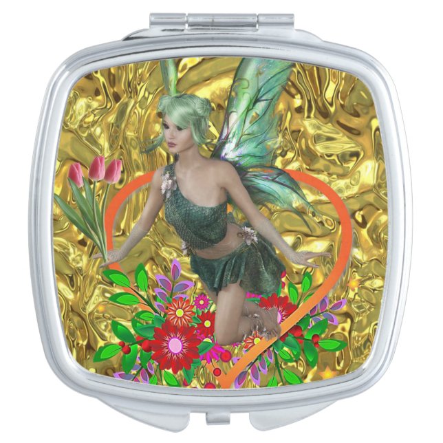 Green Fairy Compact Mirror (Front)