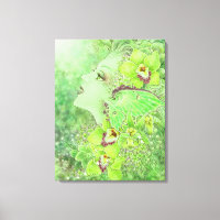 Green Fairy Fantasy Art Canvas Print