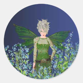 Green Fairy - Forget-Me-Not Classic Round Sticker