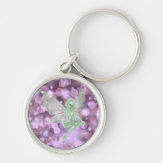 Green Fairy on Bokeh Background Keychain