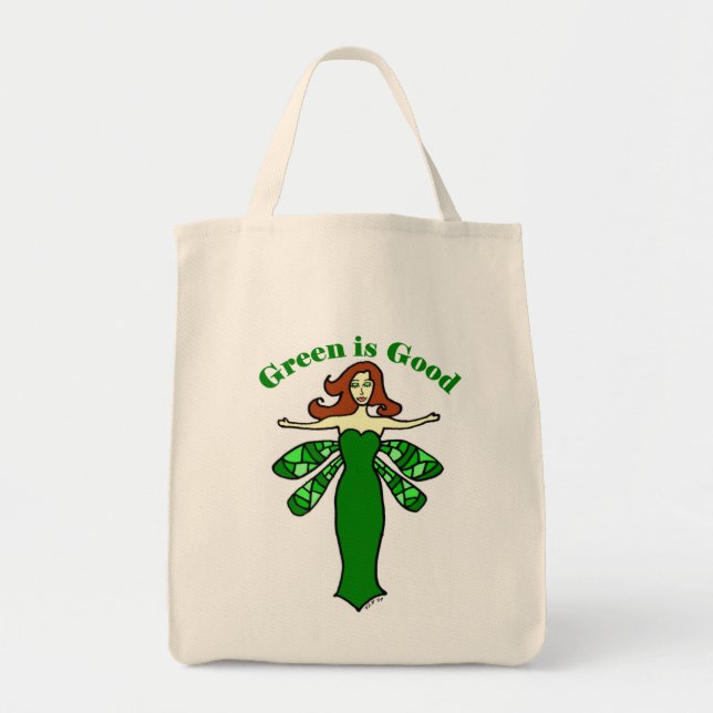 Green Fairy Organic Grocery Tote (Front)