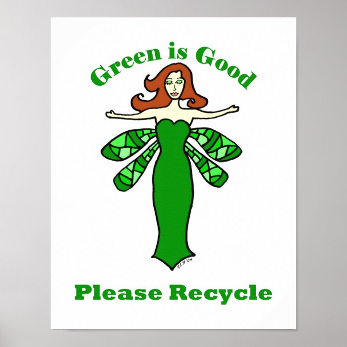 Green Fairy Recycle Poster