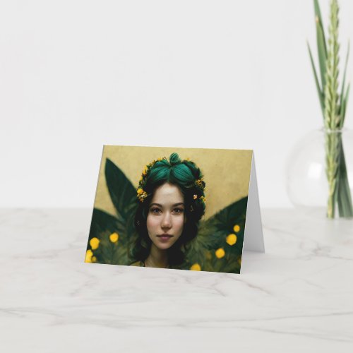 Green Fairy Small 4 x 56 Folded Thank You Card