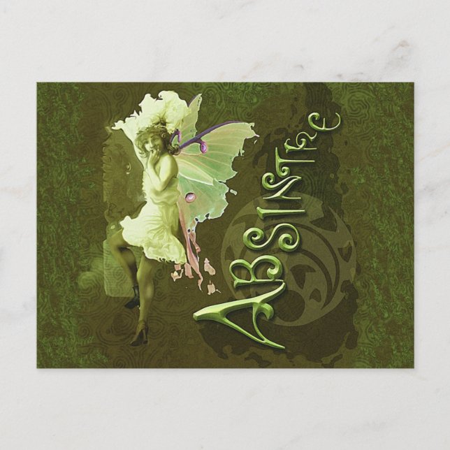Green Fairy Splashy Collage III Postcard (Front)