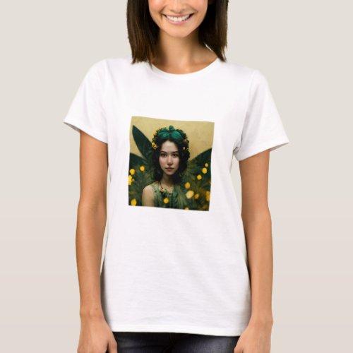 Green Fairy Womens Basic  T_Shirt