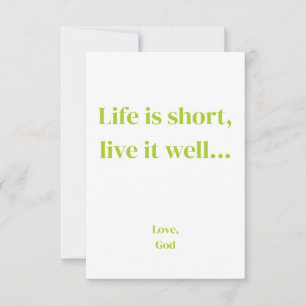 Green faith Life is short, live it well. FlatNotes Note Card