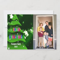 Green Fake Christmas Tree with Photo Flat Card