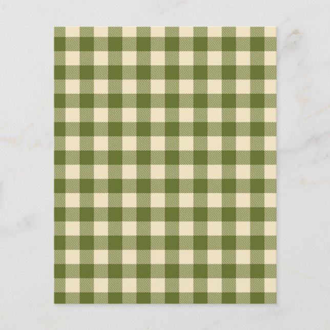green fall plaid patterned paper (Front)