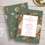 Green Fall Terracotta Watercolor Floral Wedding Invitation