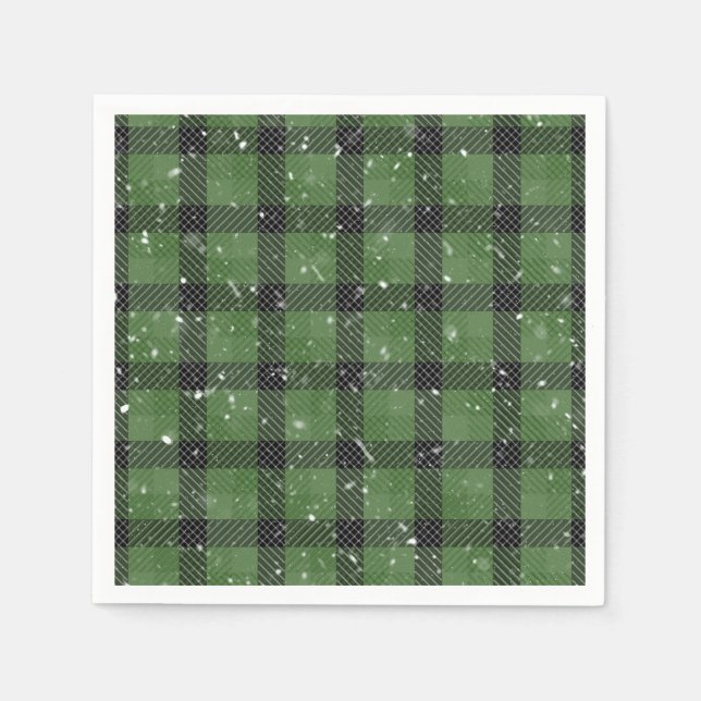 Green family christmas wallpaper napkins (Front)