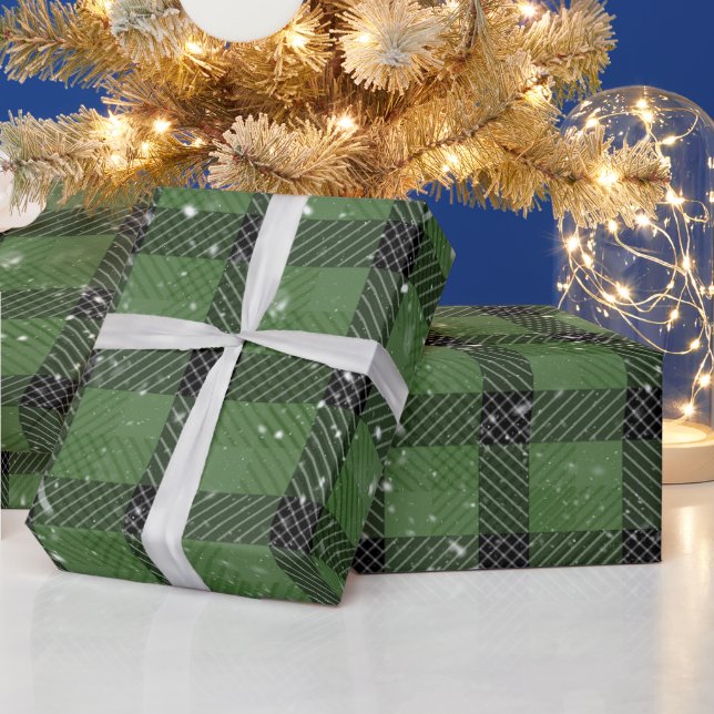 Green family christmas wallpaper wrapping paper (Holidays)