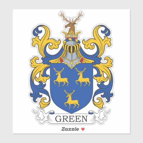 Green Family Crest Sticker