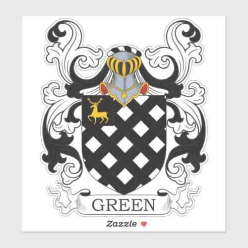 Green Family Crest Sticker