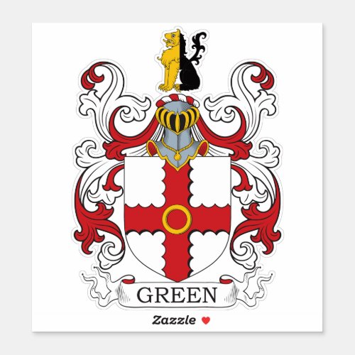 Green Family Crest Sticker