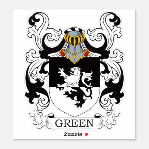 Green Family Crest Sticker