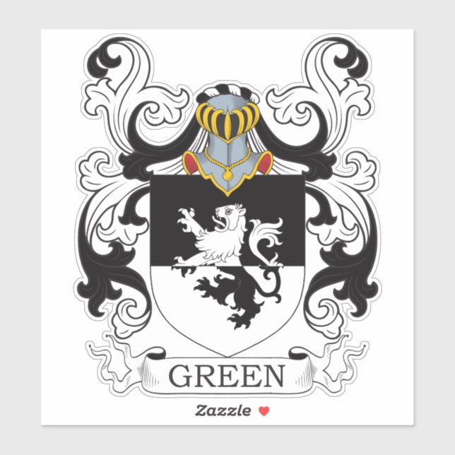 Green Family Crest Sticker (Sheet)