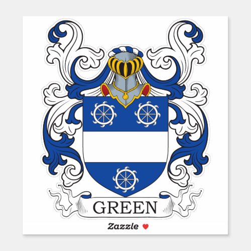 Green Family Crest Sticker