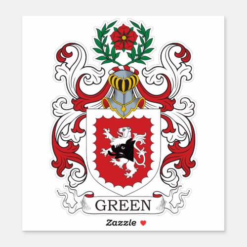 Green Family Crest Sticker