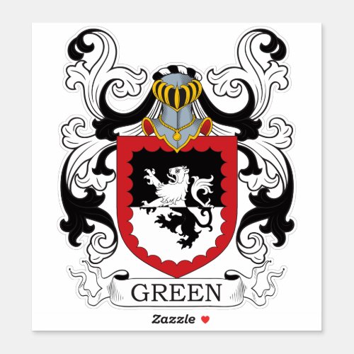 Green Family Crest Sticker