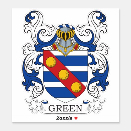 Green Family Crest Sticker