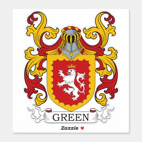 Green Family Crest Sticker